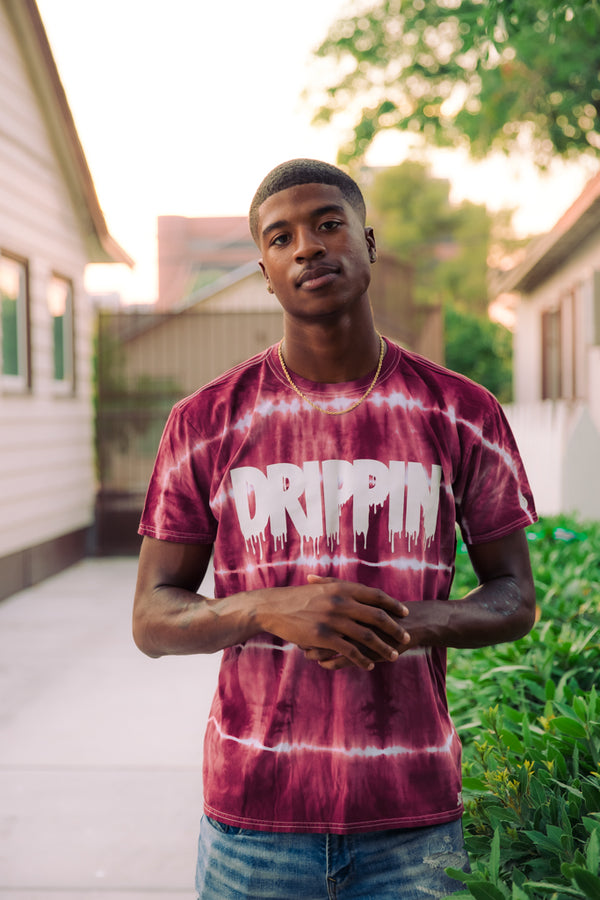 White Drippin | Maroon Tye Tee - Sauce Avenue