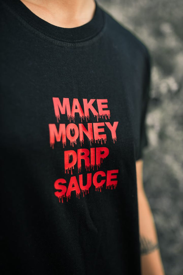 Red MMDS | Black Tee - Sauce Avenue