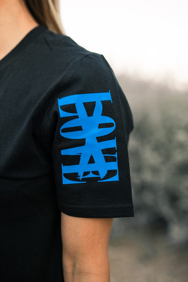 Blue Sauce Is Forever (Vertical Big) | Black Tee (LOVE Sleeve) - Sauce Avenue