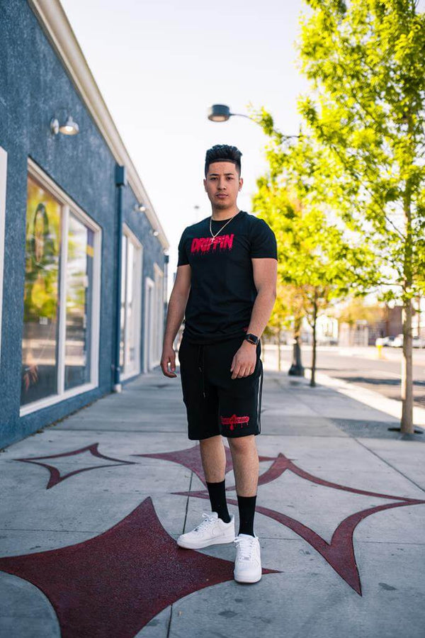 Red Drippin (V3) | Black Tee - Sauce Avenue