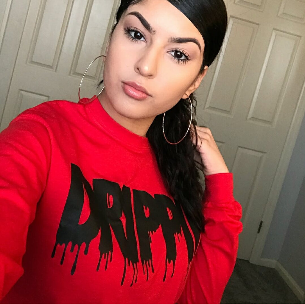 Drippin | Red Long Sleeve Tee - Sauce Avenue