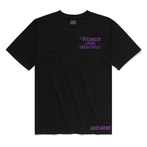 Women Are Beautiful | Black Tee (P) - Sauce Avenue