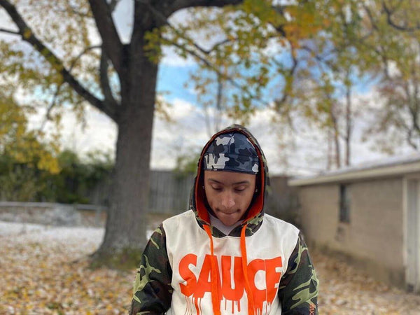 Orange Sauce | Green Camo/Natural Hoodie - Sauce Avenue