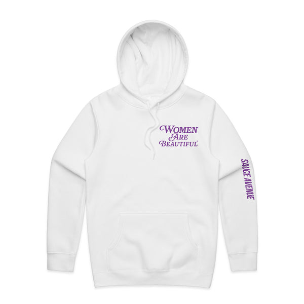 Women Are Beautiful | White Hoodie (P) - Sauce Avenue