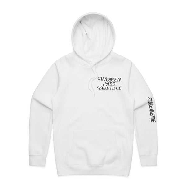 Women Are Beautiful | White Hoodie (GY) - Sauce Avenue