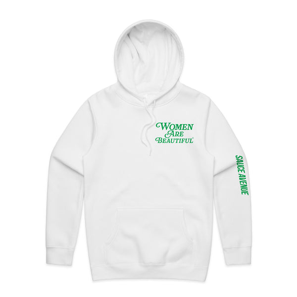 Women Are Beautiful | White Hoodie (G) - Sauce Avenue