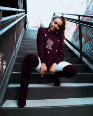 White Outline MMDS | Maroon Long Sleeve Tee (Drips) - Sauce Avenue