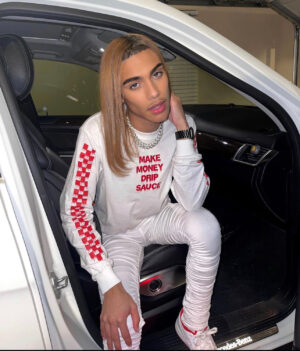 RED MMDS | White Long Sleeve Tee (Solid Red Checkered Sleeves) - Sauce Avenue