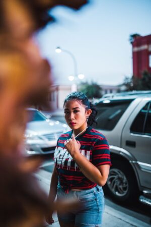 White Drippin | Navy/Red Stripe Tee - Sauce Avenue