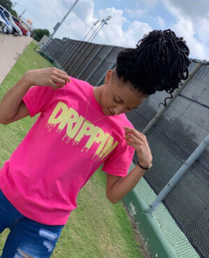 Lemon Sugar Glitter Drippin | Pink Tee - Sauce Avenue