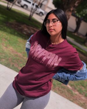 Rose Gold Glitter Drippin | Maroon Tee - Sauce Avenue