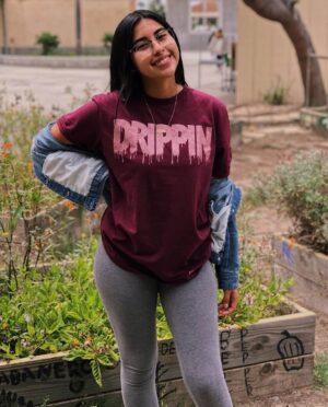 Rose Gold Glitter Drippin | Maroon Tee - Sauce Avenue