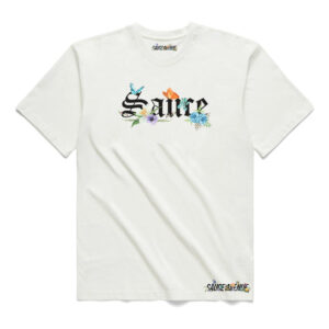 Sauce OE Flowers & Butterflies Black | White Tee - Sauce Avenue