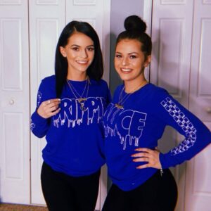 White Outline | Blue Long Sleeve (Outline Checkered Drippin Sleeve) - Sauce - Sauce Avenue